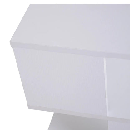 HOMCOM Side Table, Square Coffee Table, Modern End Table with 2 Tier Storage Shelves for Living Room, Bedroom, White Additional View 9