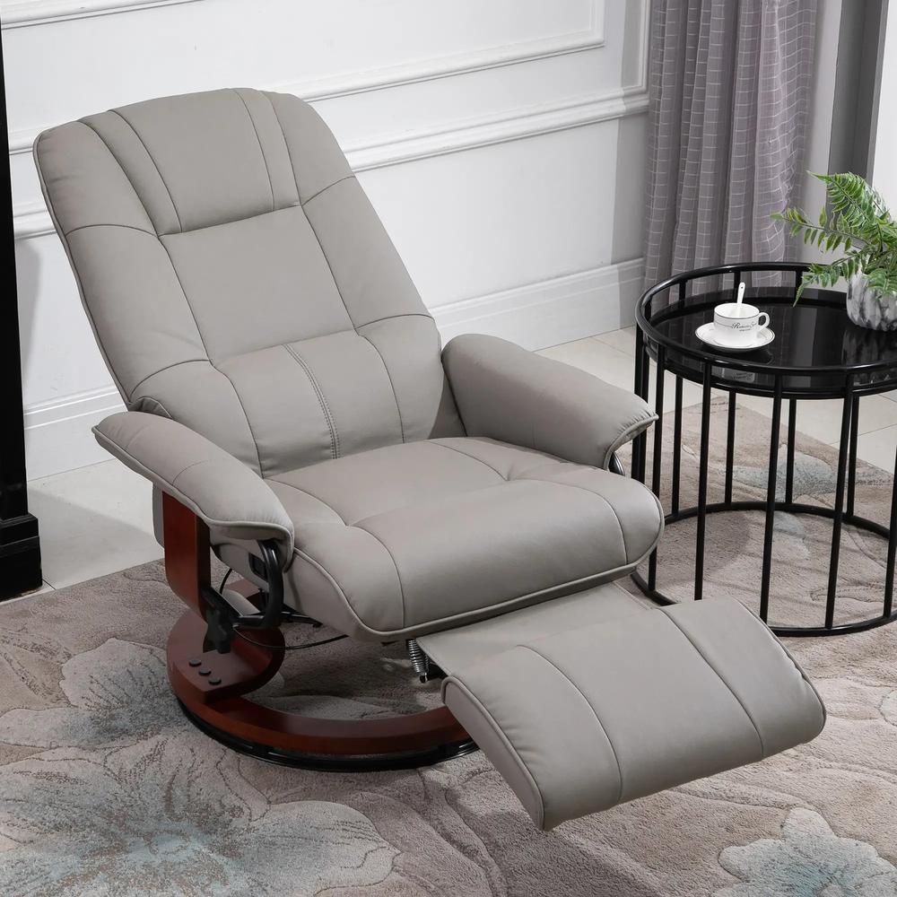 HOMCOM Reclining Swivel Chair, with Footrest 833-621V70 Additional View 12