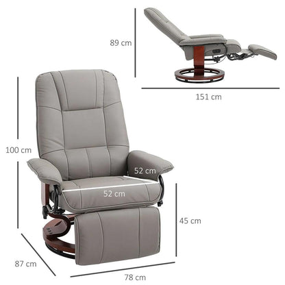 HOMCOM Reclining Swivel Chair, with Footrest 833-621V70 Additional View 13