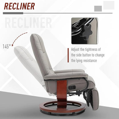 HOMCOM Reclining Swivel Chair, with Footrest 833-621V70 Additional View 14