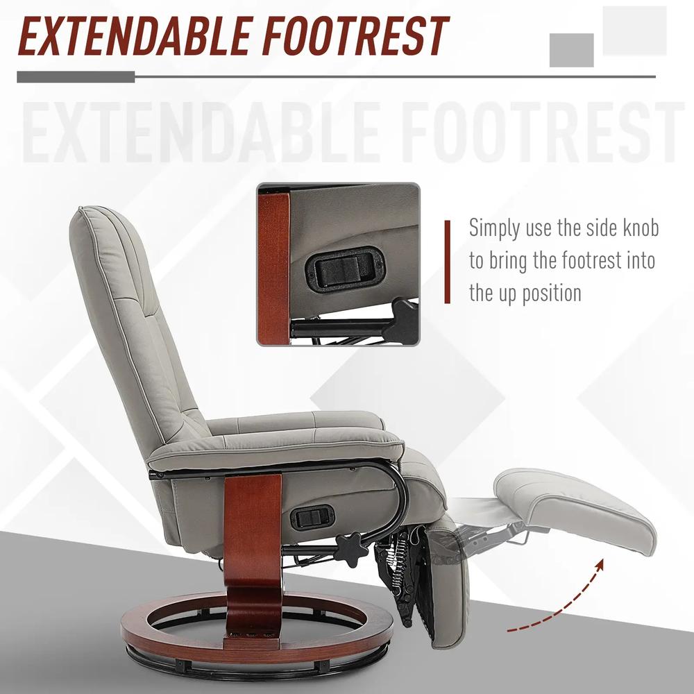 HOMCOM Reclining Swivel Chair, with Footrest 833-621V70 Additional View 15