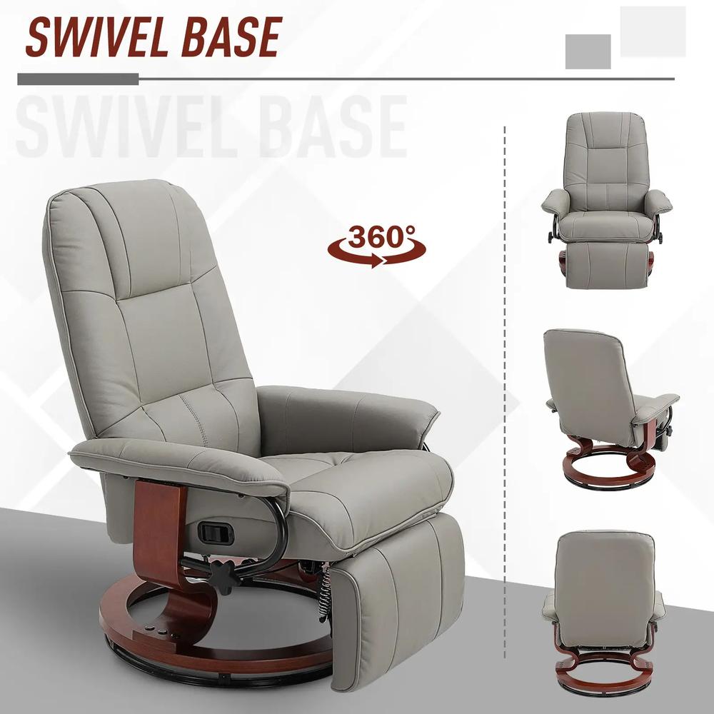 HOMCOM Reclining Swivel Chair, with Footrest 833-621V70 Additional View 16