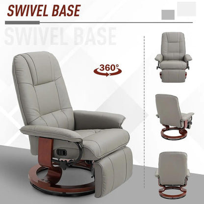 HOMCOM Reclining Swivel Chair, with Footrest 833-621V70 Additional View 16