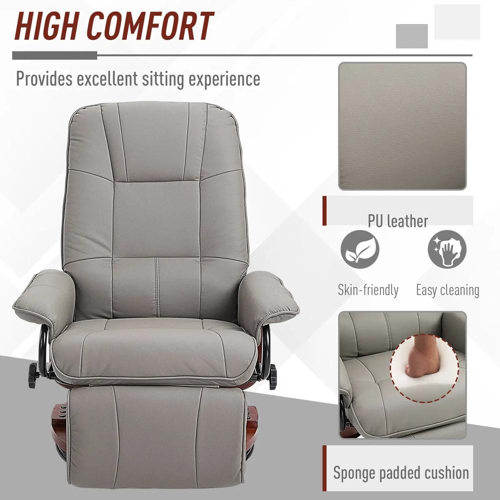 HOMCOM Reclining Swivel Chair, with Footrest 833-621V70 Additional View 17