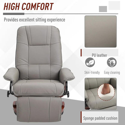 HOMCOM Reclining Swivel Chair, with Footrest 833-621V70 Additional View 17