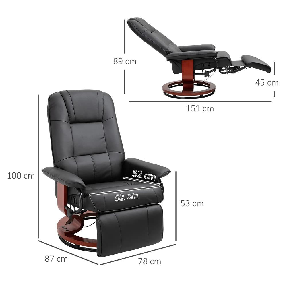 HOMCOM Reclining Swivel Chair, with Footrest 833-621V70 Additional View 3