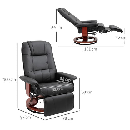 HOMCOM Reclining Swivel Chair, with Footrest 833-621V70 Additional View 3
