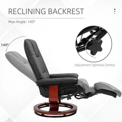 HOMCOM Reclining Swivel Chair, with Footrest 833-621V70 Additional View 4