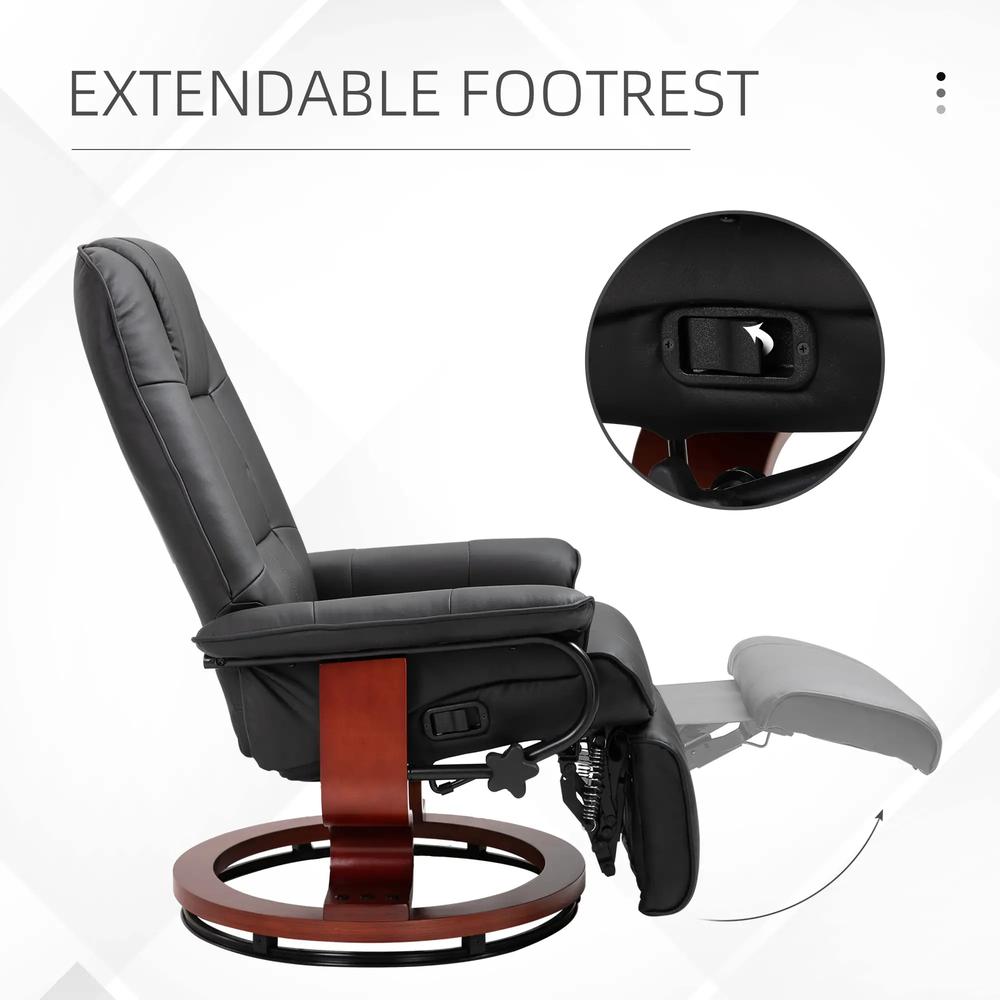 HOMCOM Reclining Swivel Chair, with Footrest 833-621V70 Additional View 5