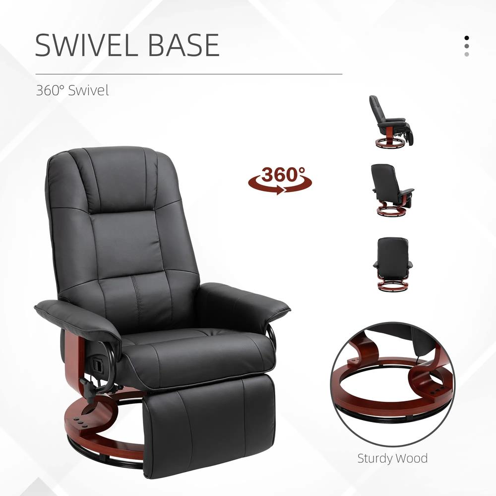 HOMCOM Reclining Swivel Chair, with Footrest 833-621V70 Additional View 7