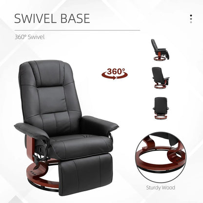 HOMCOM Reclining Swivel Chair, with Footrest 833-621V70 Additional View 7