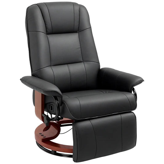 HOMCOM Reclining Swivel Chair, with Footrest 833-621V70