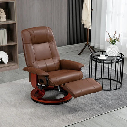 HOMCOM Faux Leather Armchair, with 145&deg; Reclining Back and Footrest - Brown Additional View 11