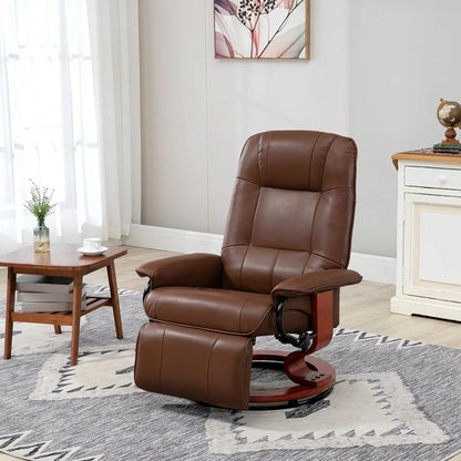 HOMCOM Faux Leather Armchair, with 145&deg; Reclining Back and Footrest - Brown Additional View 2