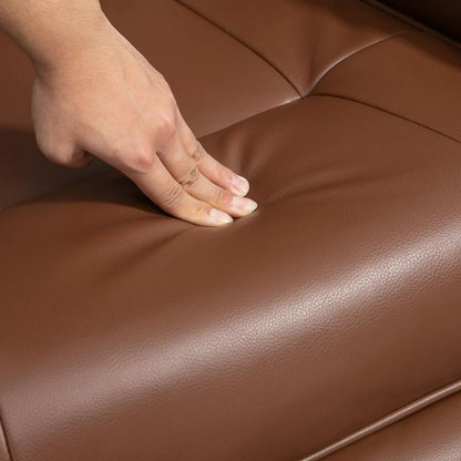 HOMCOM Faux Leather Armchair, with 145&deg; Reclining Back and Footrest - Brown Additional View 8