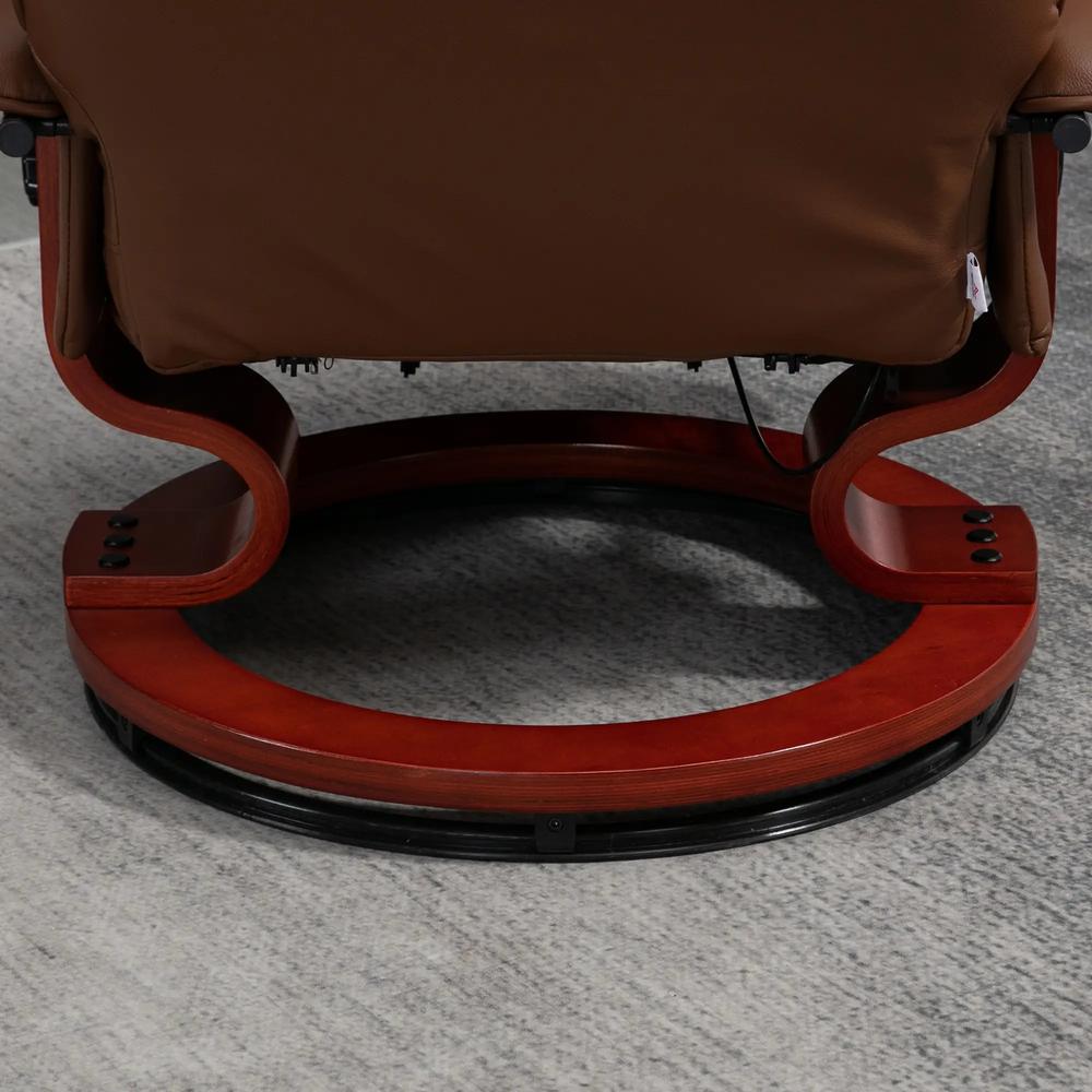 HOMCOM Faux Leather Armchair, with 145&deg; Reclining Back and Footrest - Brown Additional View 9