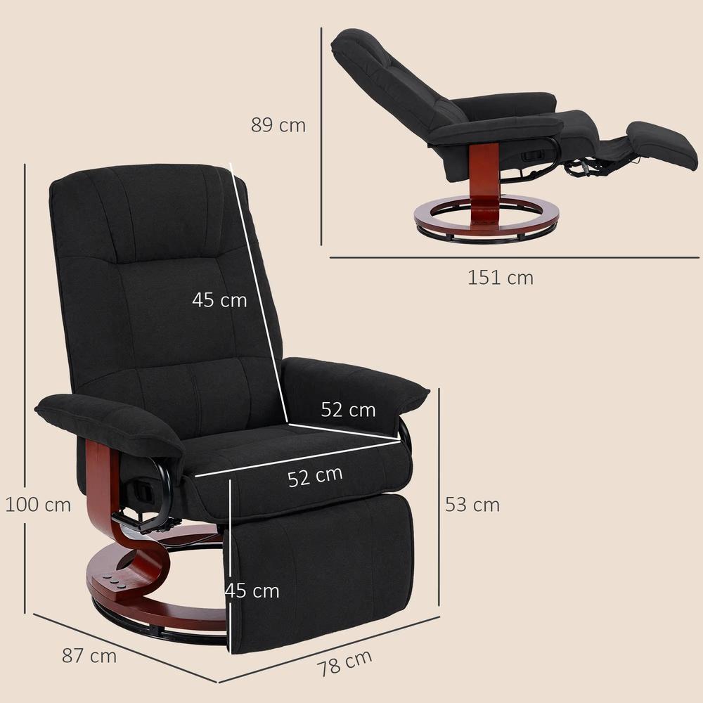 HOMCOM Reclining Swivel Chair, with Footrest 833-621V71 Additional View 16