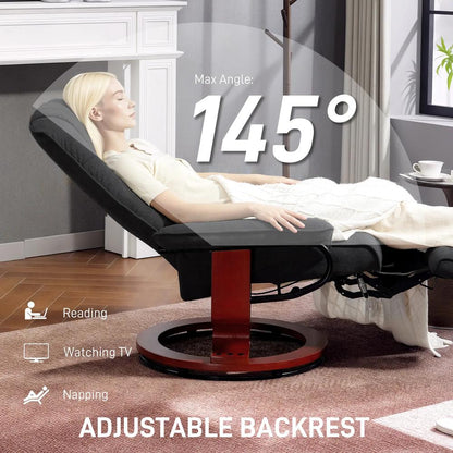 HOMCOM Reclining Swivel Chair, with Footrest 833-621V71 Additional View 17