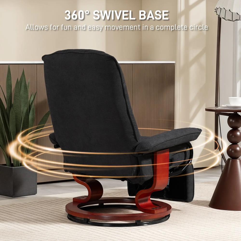 HOMCOM Reclining Swivel Chair, with Footrest 833-621V71 Additional View 18
