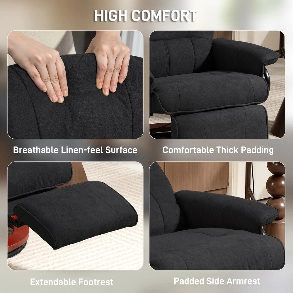 HOMCOM Reclining Swivel Chair, with Footrest 833-621V71 Additional View 19