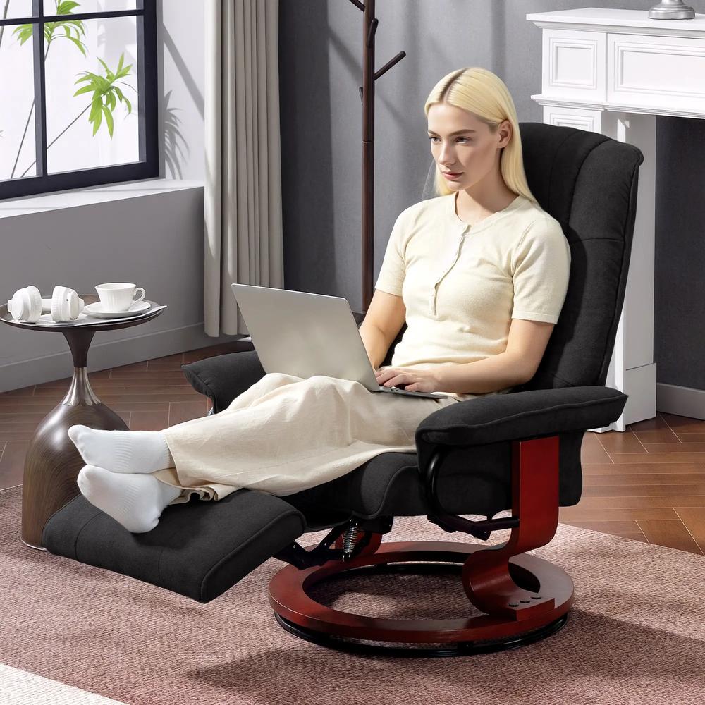 HOMCOM Reclining Swivel Chair, with Footrest 833-621V71 Additional View 21