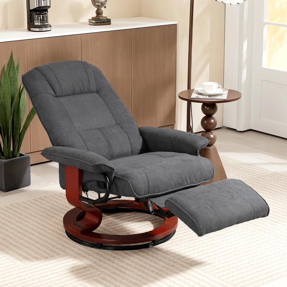 HOMCOM Reclining Swivel Chair, with Footrest 833-621V71 Additional View 26