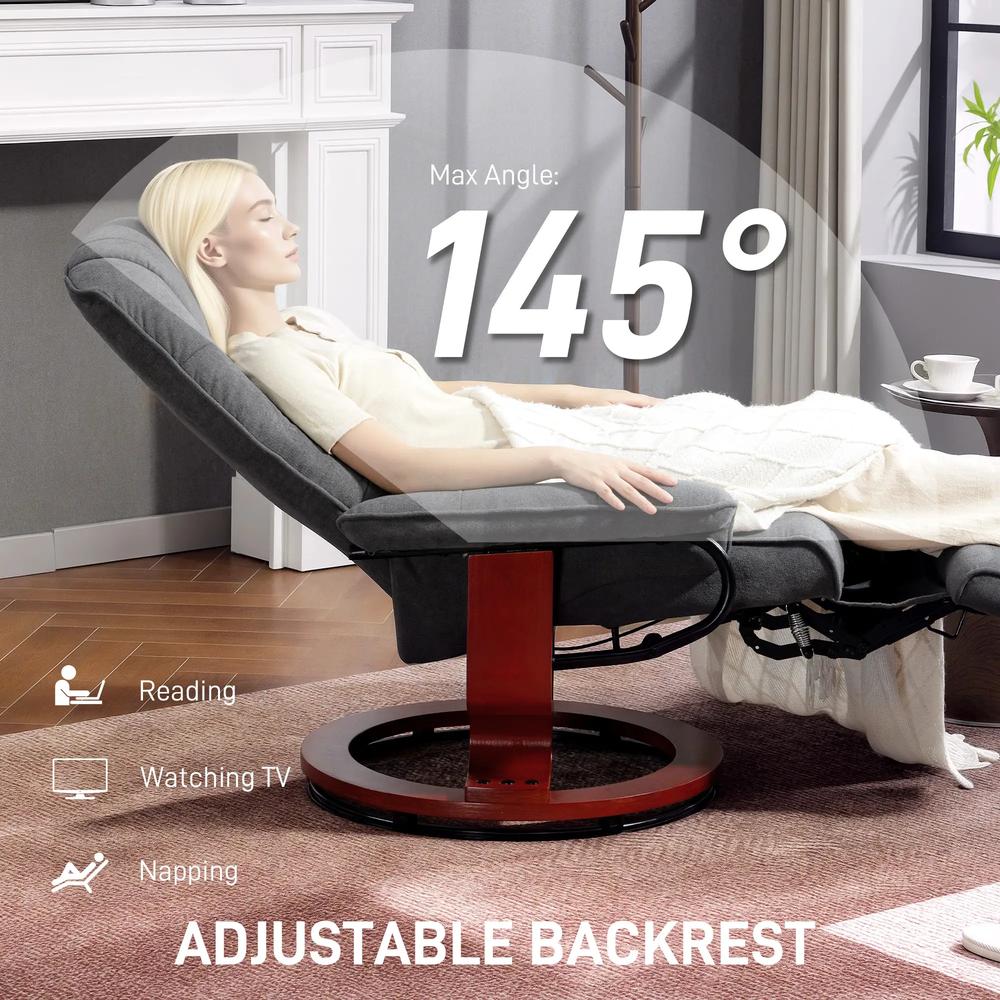 HOMCOM Reclining Swivel Chair, with Footrest 833-621V71 Additional View 28