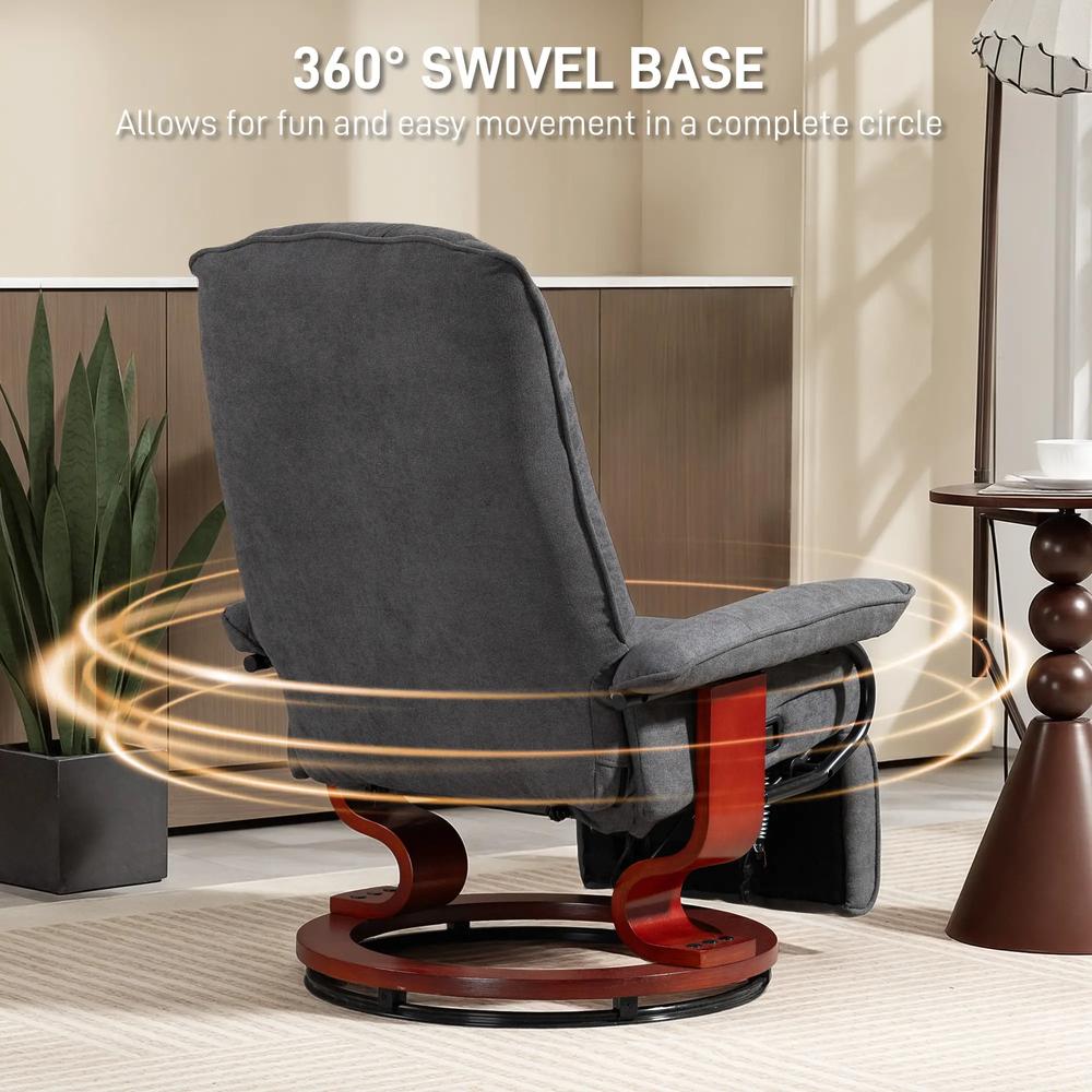HOMCOM Reclining Swivel Chair, with Footrest 833-621V71 Additional View 29