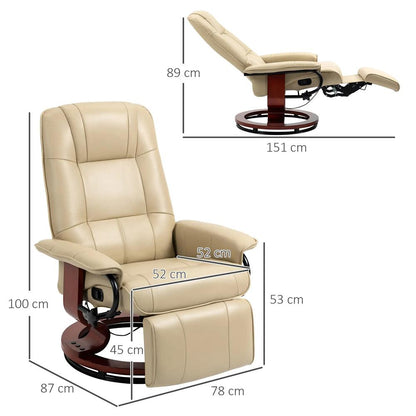 HOMCOM Reclining Swivel Chair, with Footrest 833-621V71 Additional View 3