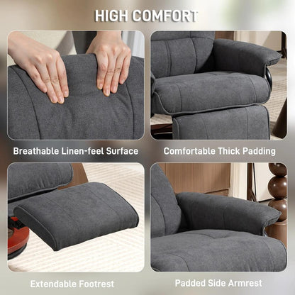 HOMCOM Reclining Swivel Chair, with Footrest 833-621V71 Additional View 30