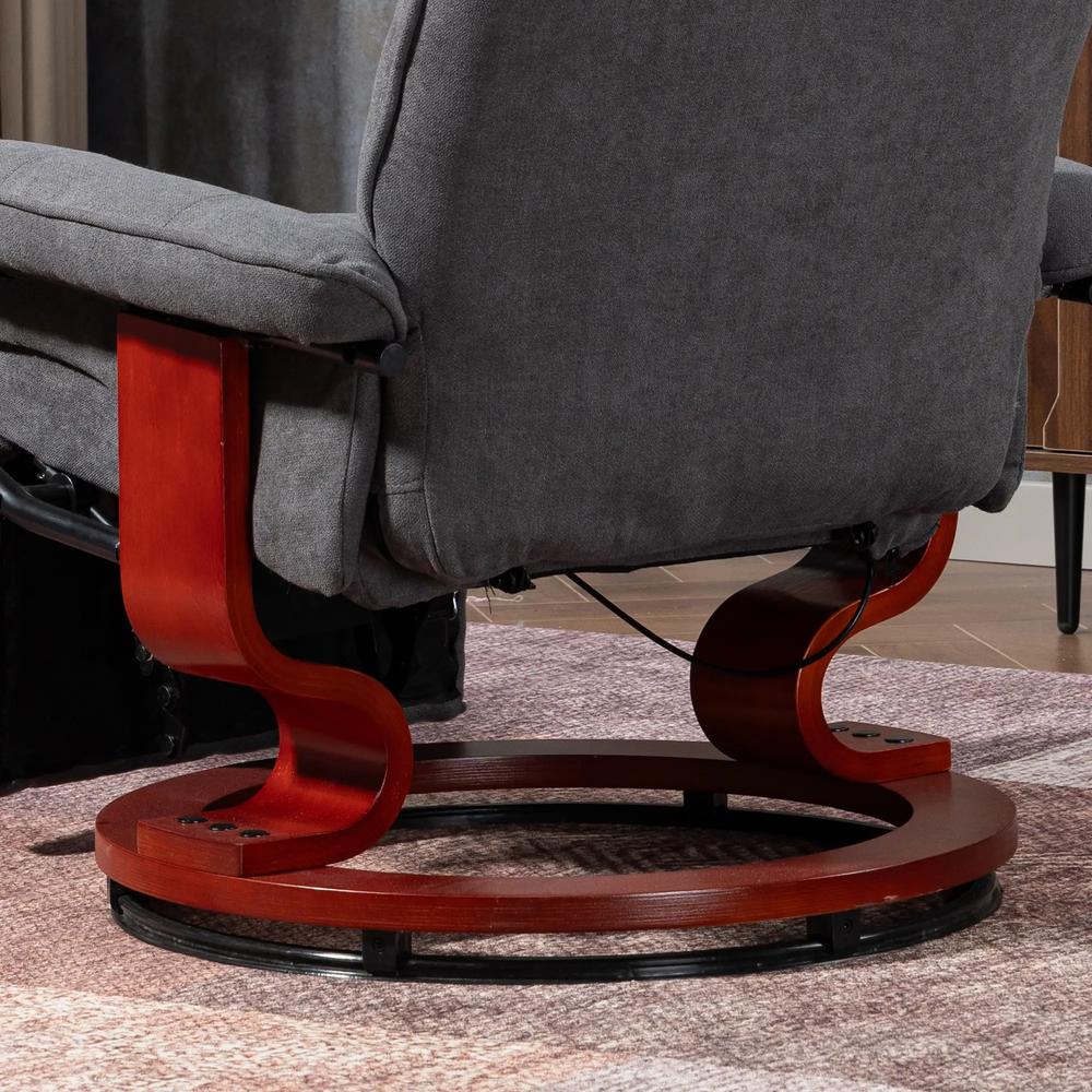 HOMCOM Reclining Swivel Chair, with Footrest 833-621V71 Additional View 34