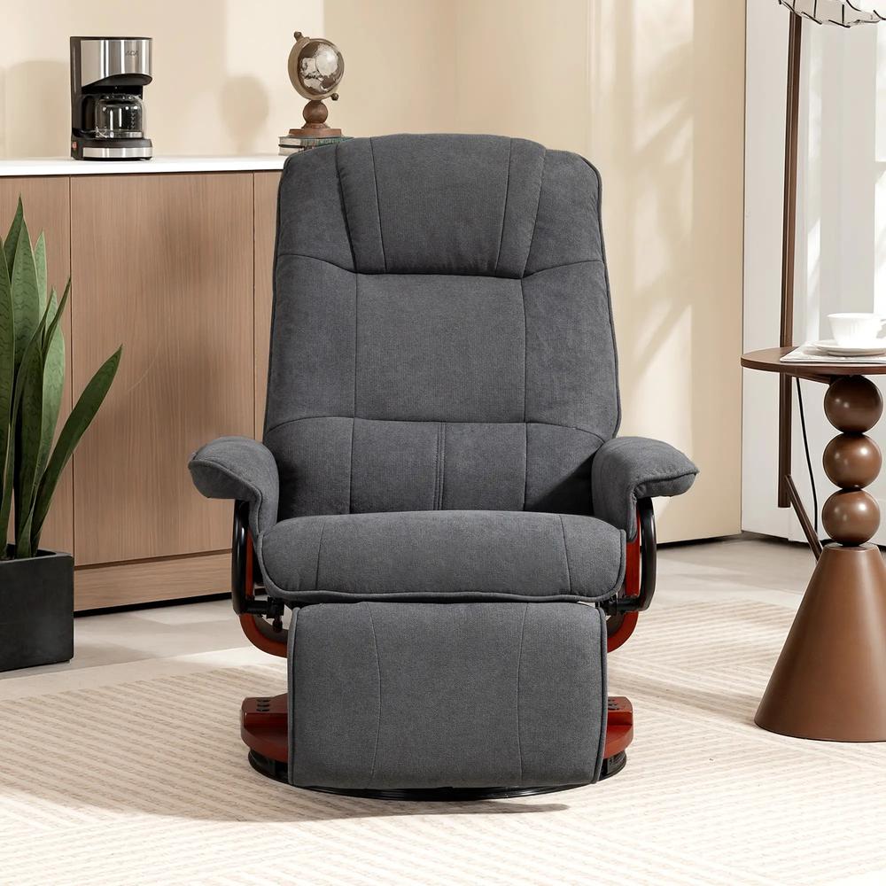 HOMCOM Reclining Swivel Chair, with Footrest 833-621V71 Additional View 35