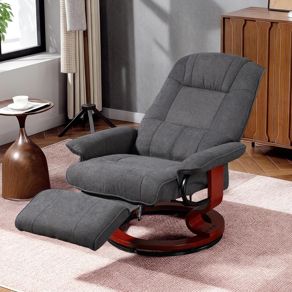 HOMCOM Reclining Swivel Chair, with Footrest 833-621V71 Additional View 36