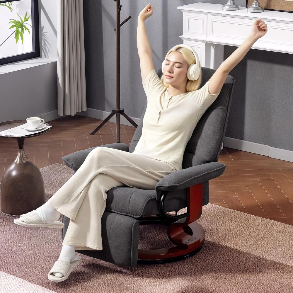 HOMCOM Reclining Swivel Chair, with Footrest 833-621V71 Additional View 37