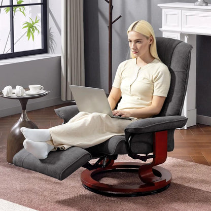 HOMCOM Reclining Swivel Chair, with Footrest 833-621V71 Additional View 38