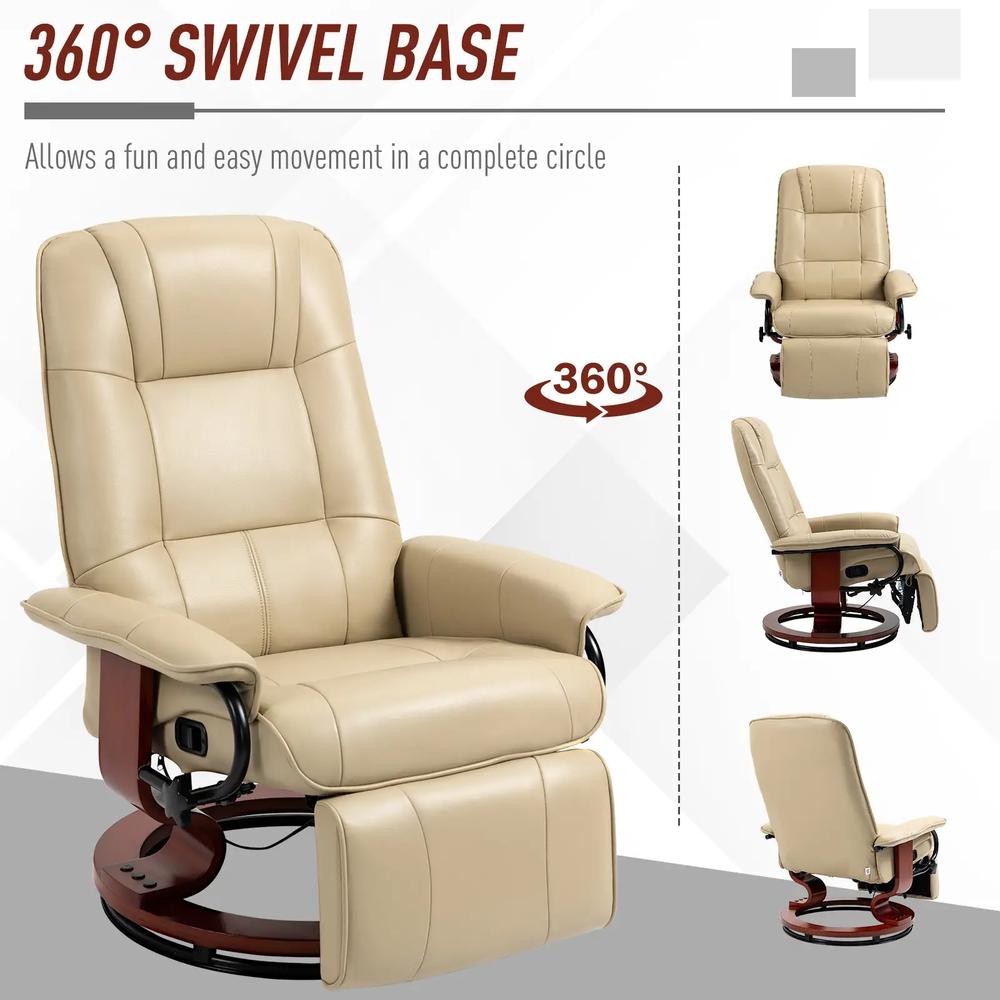 HOMCOM Reclining Swivel Chair, with Footrest 833-621V71 Additional View 5