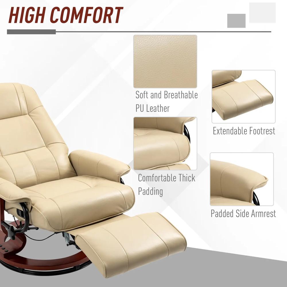 HOMCOM Reclining Swivel Chair, with Footrest 833-621V71 Additional View 6