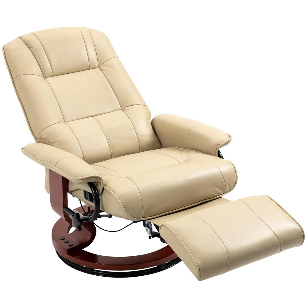 HOMCOM Reclining Swivel Chair, with Footrest 833-621V71