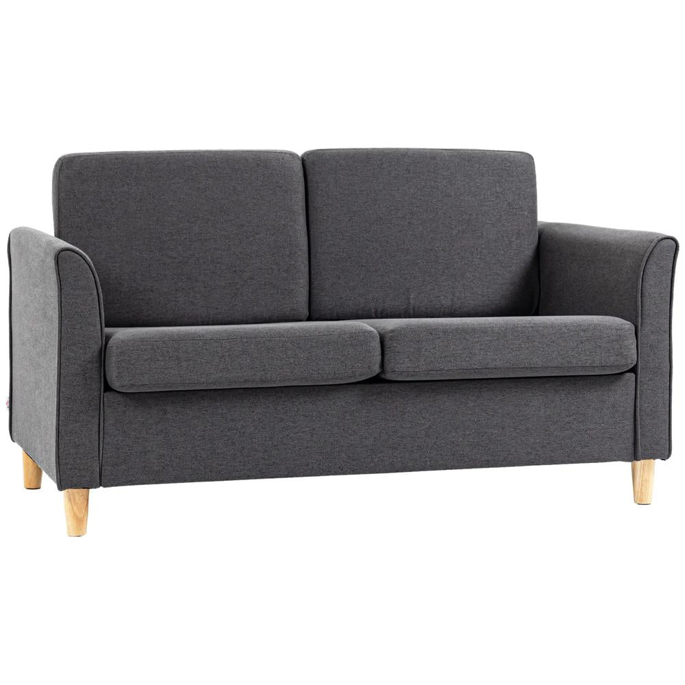 HOMCOM Compact Loveseat Sofa, Modern 2 Seater Sofa for Living Room with Wood Legs and Armrests Additional View 11