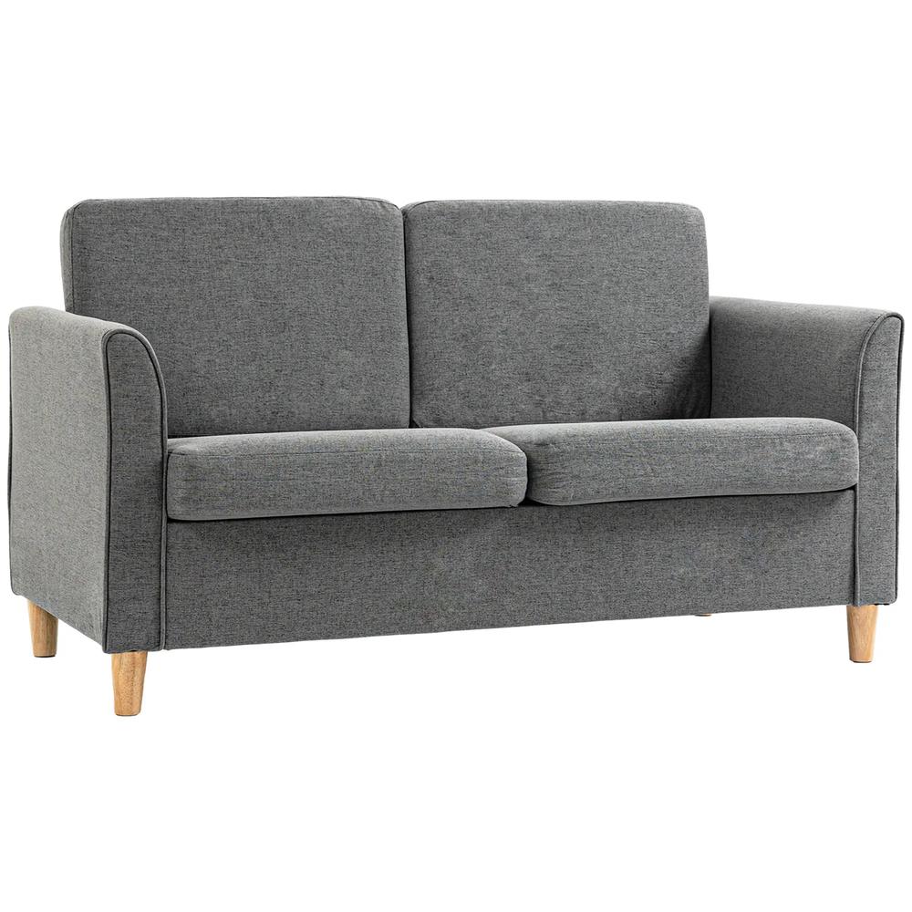 HOMCOM Compact Loveseat Sofa, Modern 2 Seater Sofa for Living Room with Wood Legs and Armrests Additional View 12