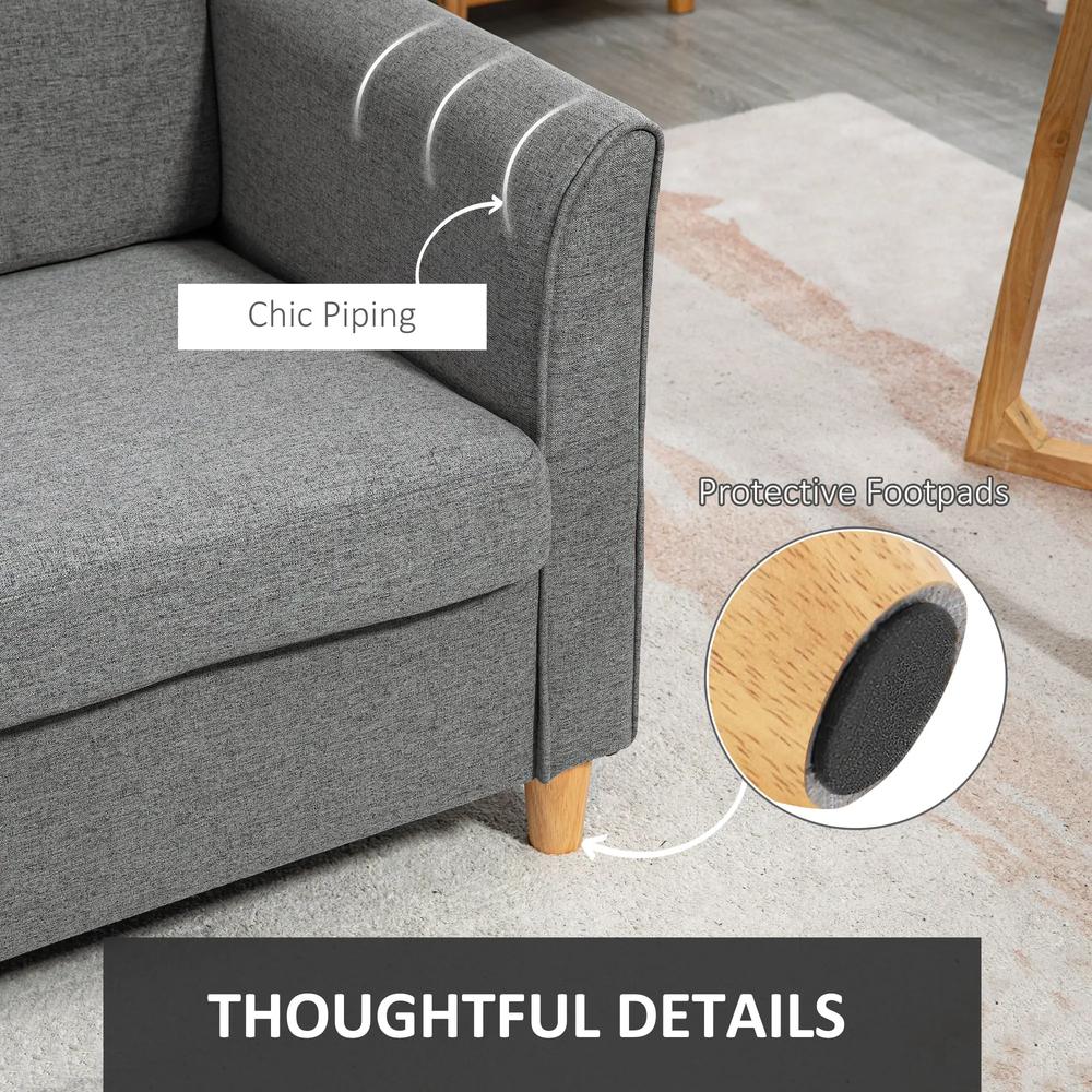 HOMCOM Compact Loveseat Sofa, Modern 2 Seater Sofa for Living Room with Wood Legs and Armrests Additional View 17