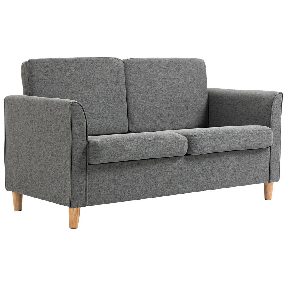 HOMCOM Compact Loveseat Sofa, Modern 2 Seater Sofa for Living Room with Wood Legs and Armrests Additional View 22