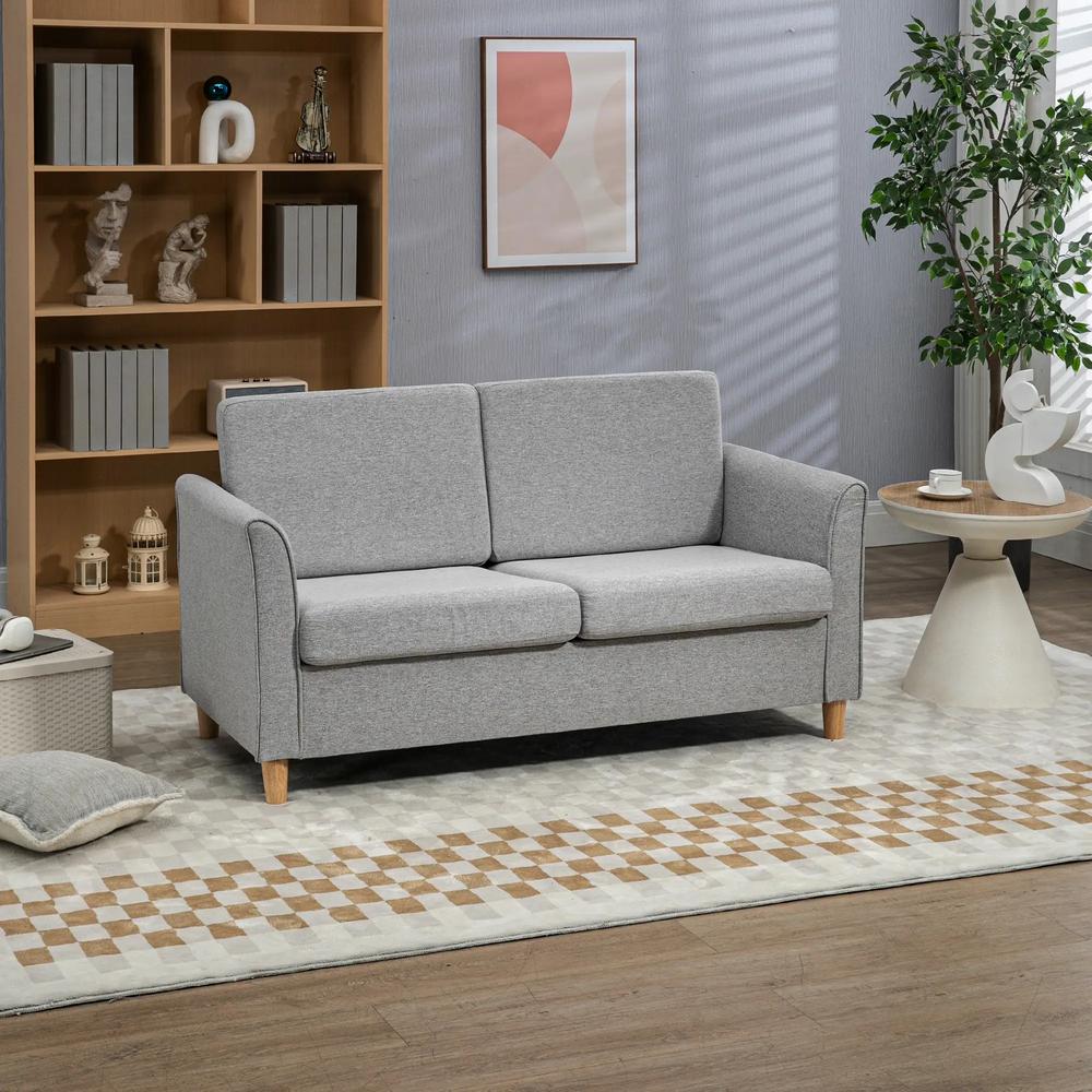 HOMCOM Compact Loveseat Sofa, Modern 2 Seater Sofa for Living Room with Wood Legs and Armrests Additional View 24