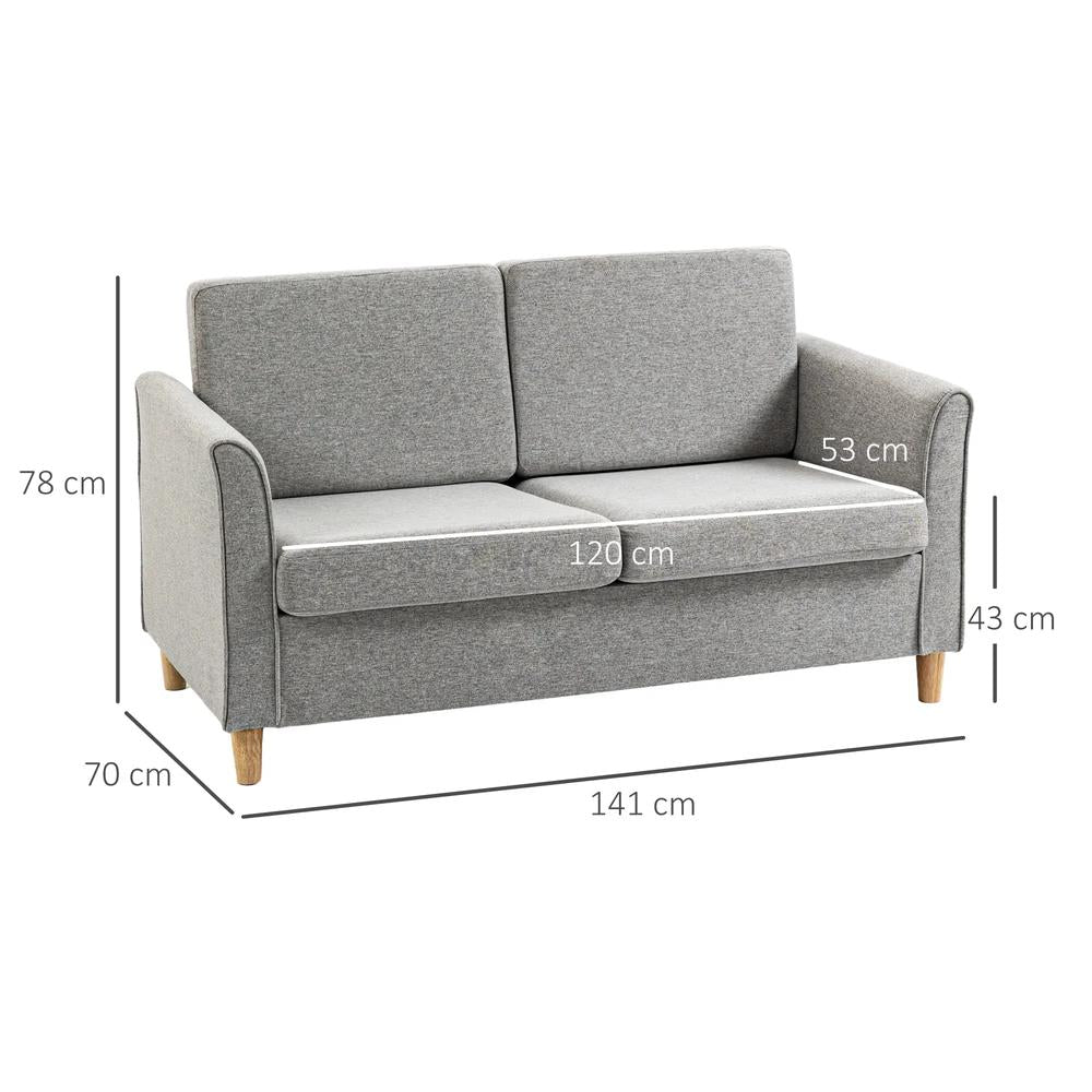 HOMCOM Compact Loveseat Sofa, Modern 2 Seater Sofa for Living Room with Wood Legs and Armrests Additional View 25