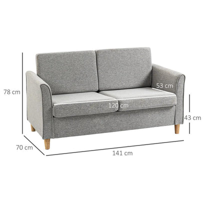 HOMCOM Compact Loveseat Sofa, Modern 2 Seater Sofa for Living Room with Wood Legs and Armrests Additional View 25