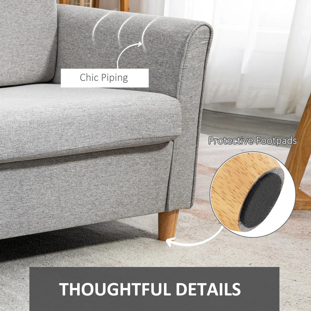 HOMCOM Compact Loveseat Sofa, Modern 2 Seater Sofa for Living Room with Wood Legs and Armrests Additional View 28