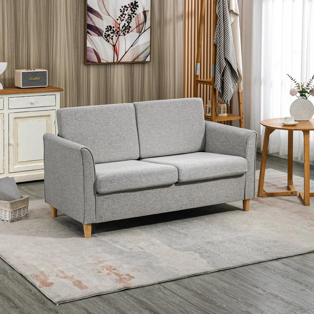 HOMCOM Compact Loveseat Sofa, Modern 2 Seater Sofa for Living Room with Wood Legs and Armrests Additional View 32