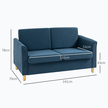 HOMCOM Compact Loveseat Sofa, Modern 2 Seater Sofa for Living Room with Wood Legs and Armrests Additional View 36
