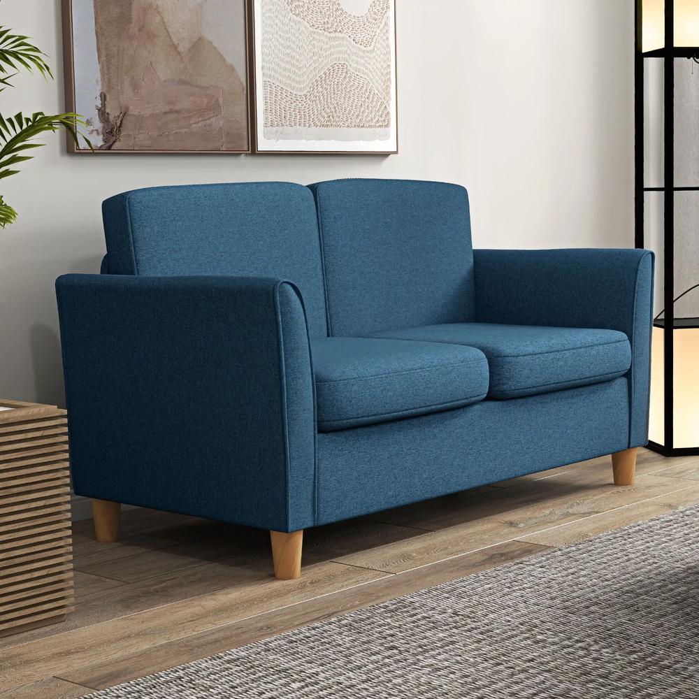 HOMCOM Compact Loveseat Sofa, Modern 2 Seater Sofa for Living Room with Wood Legs and Armrests Additional View 40
