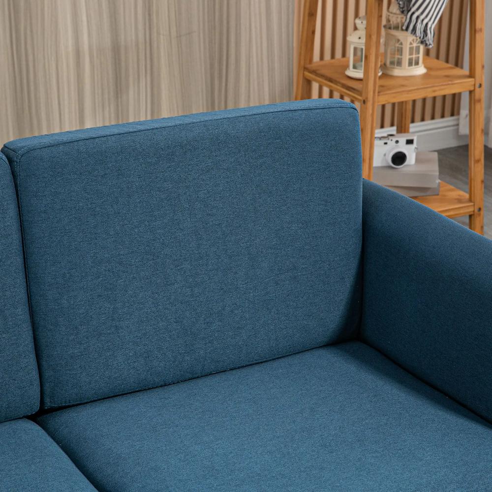 HOMCOM Compact Loveseat Sofa, Modern 2 Seater Sofa for Living Room with Wood Legs and Armrests Additional View 41